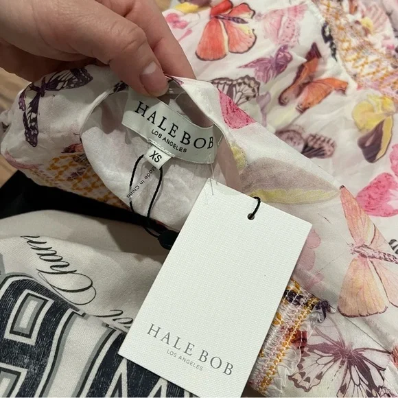 NWT Hale Bob Bluebell Maxi Dress Ivory Butterfly - Picture 9 of 10